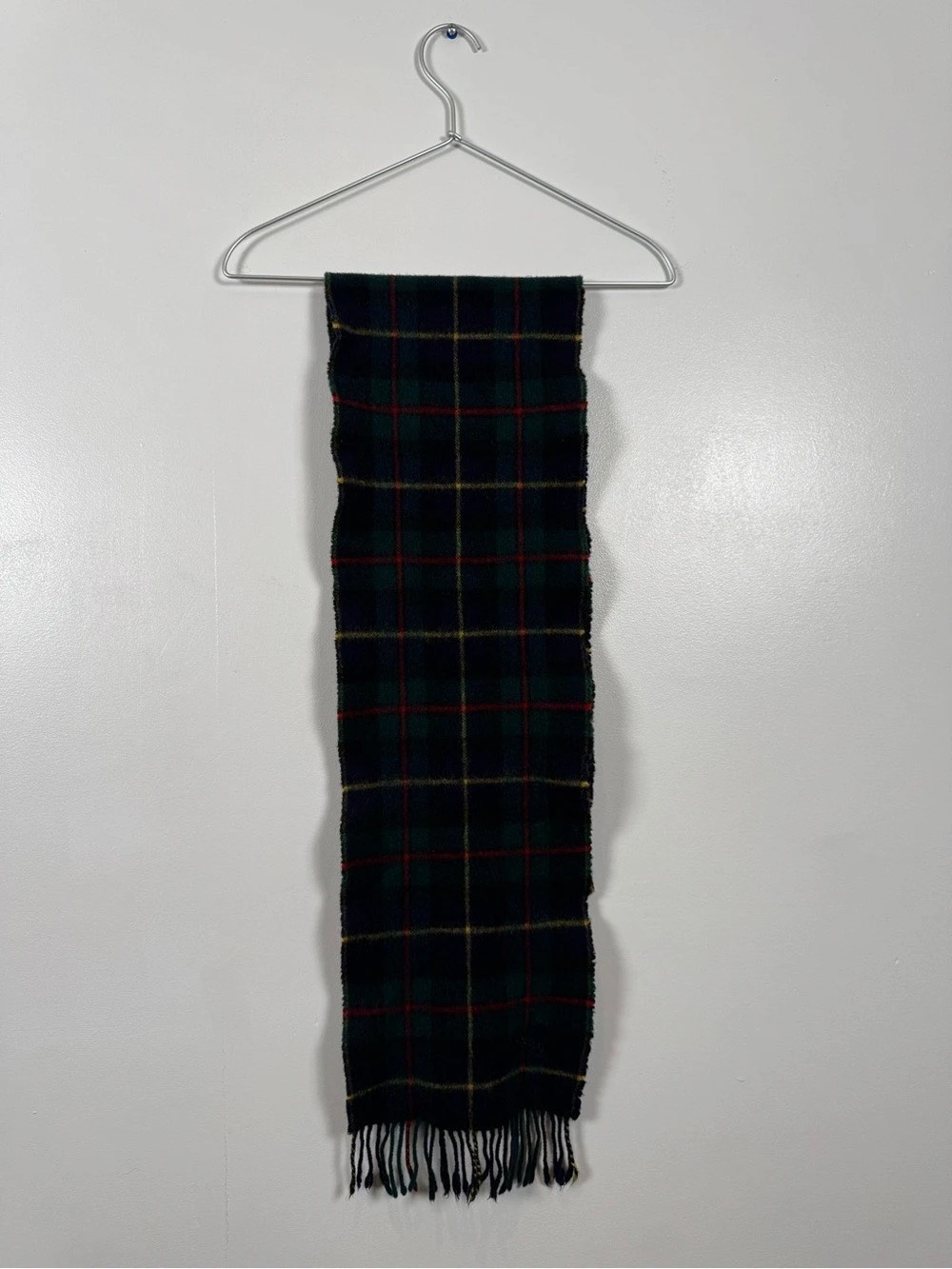 Vintage Old River Plaid Wool Scarf